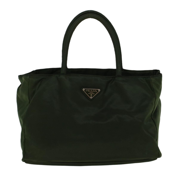 PRADA Hand Bag Nylon Green Auth cl802 - Picture 13 of 16